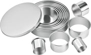 Round Cookie Biscuit Cutter Set, 12 Graduated Circle Pastry Cutters, Heavy Duty Commercial Grade 18/8 304 Stainless Steel Cookie And Dough Cutters, MK05-13 - metallic silver