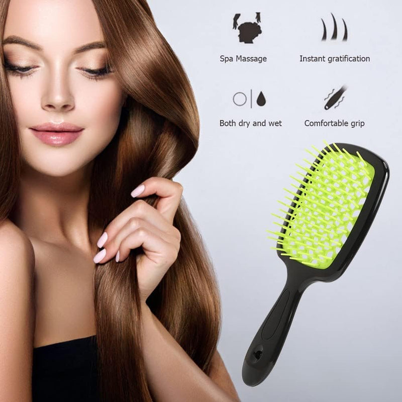 ALANX Detangler Hairbrush ï¼ŒMassage Curl Combï¼ŒDetangling Hair Brush for Women, Girls and Kids for Wet, Dryï¼ŒFine, Curly, Thick and Long Hair (WHITE/YELLOW)