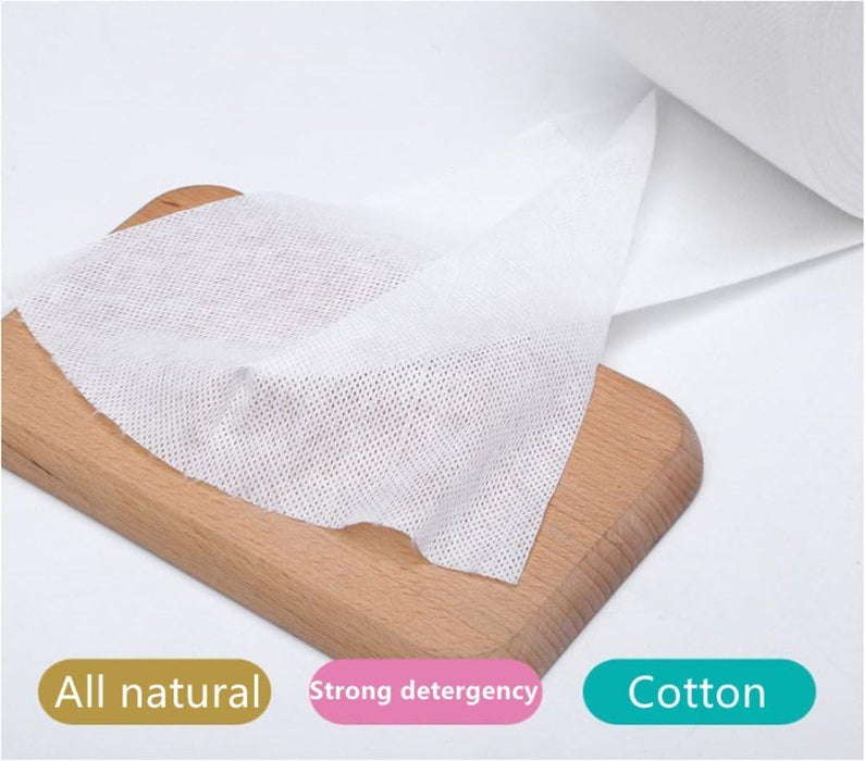 KASTWAVE Disposable Face Towel for Dry and Wet Use, 100% Cotton Facial Tissue, Ultra Thicked Facial Cleansing Towels, Multi-Purpose Dry Wipes for Makeup Removing, Sensitive | Baby Skincare