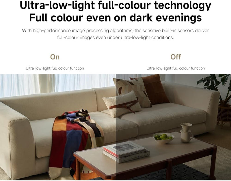 Xiaomi Smart Camera C100, 2K Indoor Security Camera, 360 View, Night Vision, Two-Way Audio, Motion Detection, Works with Alexa