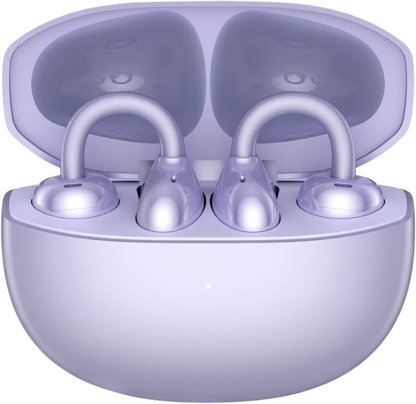HONOR Choice Earbuds CLIP (2025 Model) Wireless Earphones, Open-Ear Bluetooth Earbuds, Feather-Like Wearing, 36 Hour Long Battery Life, Black - Purple
