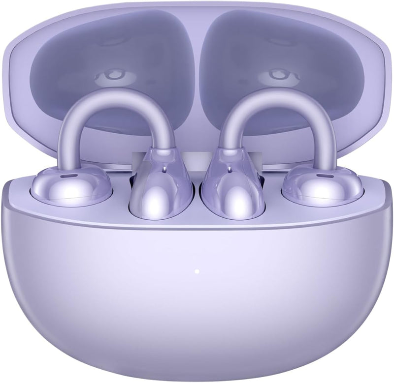 HONOR Choice Earbuds CLIP (2025 Model) Wireless Earphones, Open-Ear Bluetooth Earbuds, Feather-Like Wearing, 36 Hour Long Battery Life, Black - Purple