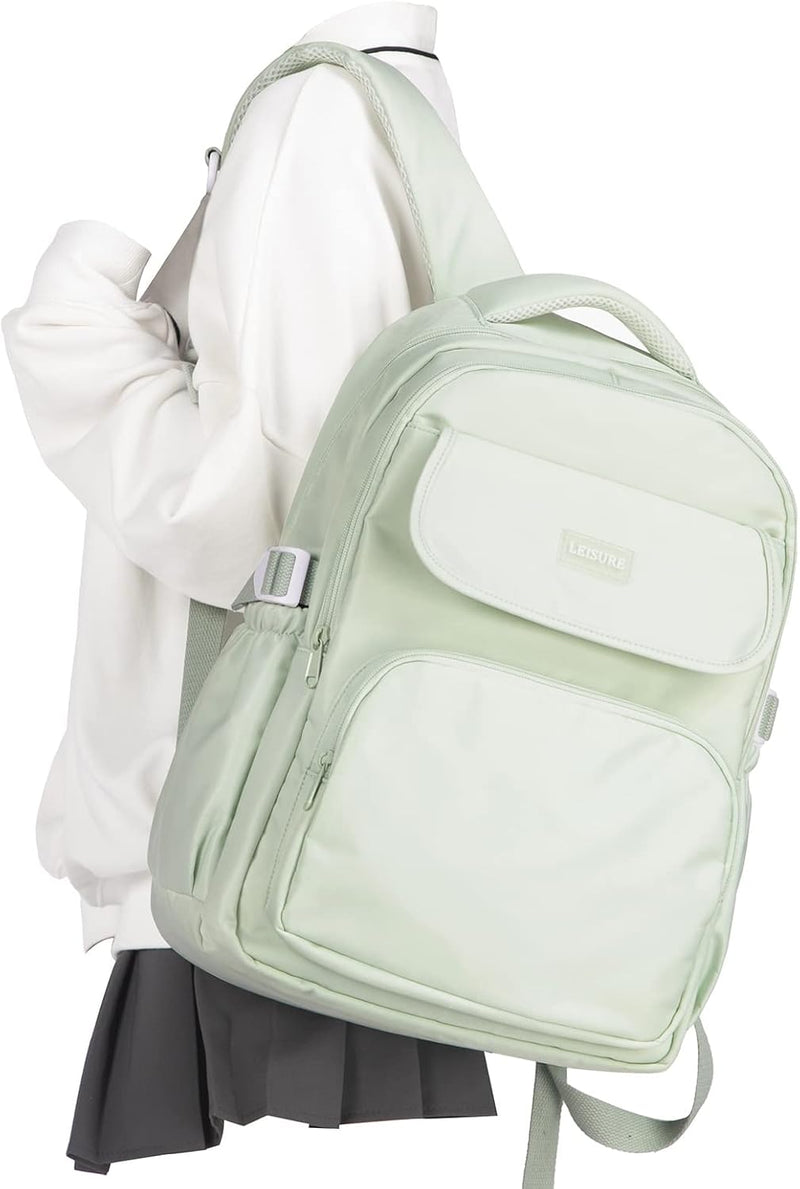 WEPOET Basic Backpack For School,Casual College Backpack Women,Waterproof Middle Bookbag For Teen Girl - A3-mintgreen