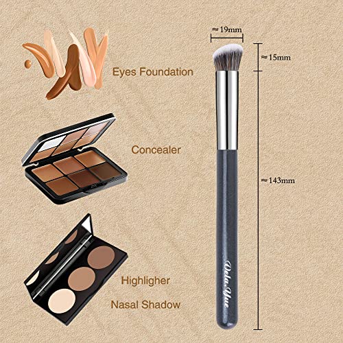 Vela.Yue Foundation Concealer Brush 2pcs Makeup Brushes Set for Contouring Blending Buffing Liquid Cream Mineral Makeup