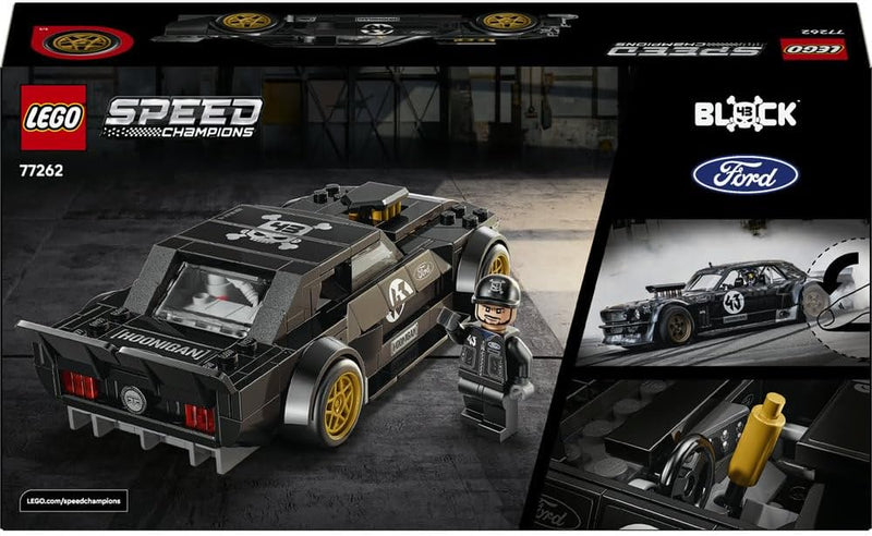 Speed Champions Ken Block's '65 Ford Mustang Hoonicorn V1 Muscle Car Toy - Model Kit w/Collectible Minifigure - Kids' Room Decor - STEM Gift for 9+ Year Old Boys & Fans - 77262