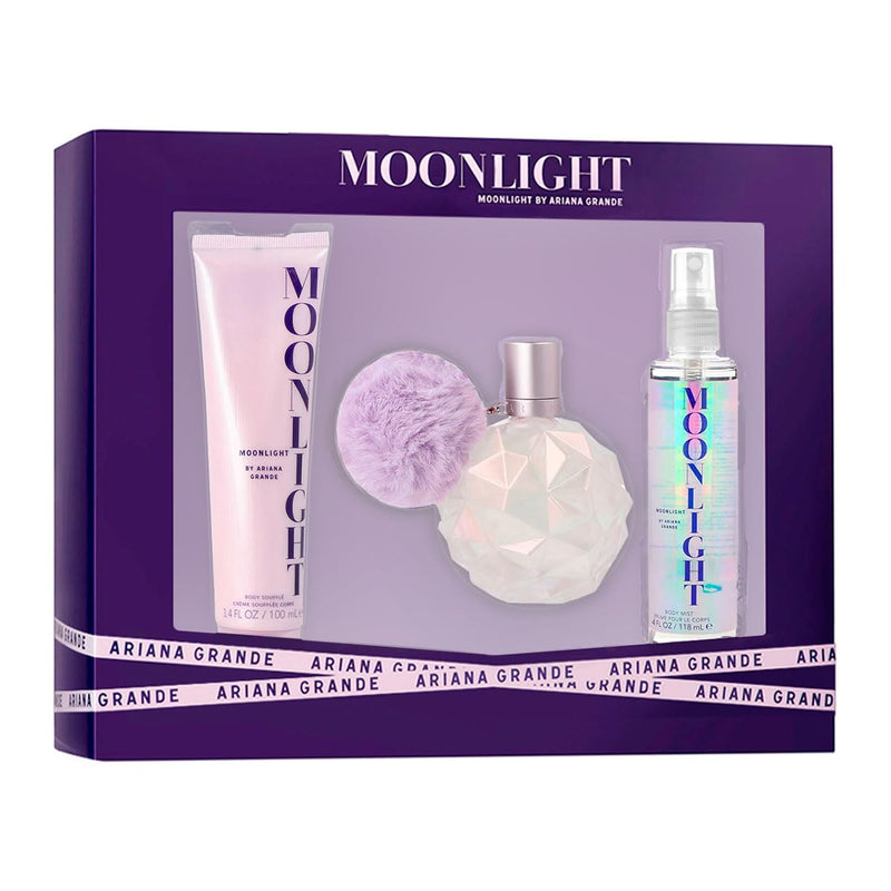 Ariana Grande Moonlight for Women - 3 Pc Gift Set 3.4oz EDP Spray, 3.4oz Body Souffle, 4oz Body Mist