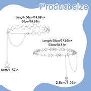 2 Pcs Star Waist Chain Belt, Adjustable Y2K Metal Star Jeans Pants Chain, Punk Pocket Body Belly Chains for Dresses, Jeans, Casual, Formal, Rave, Goth Accessories for Women and Men