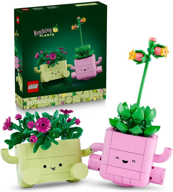 Botanicals Rocking Plants - Artificial Flowers Set - incl. 2 Faux Plants & 2 Pastel Coloured Pots for Bedroom Decor - DIY Gift Idea for 9+ Year Old Girls & Adults - 11506