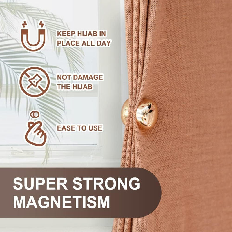 Premium Strong Multi-Use Colorful Scarf Small Magnetic Hijab Magnets, Commercial Strength Hijab Pins - 8 Pairs