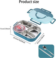 Generic Stainless Steel Lunch Box 1200ml, 4 Compartment Bento Lunch Box for Adults & Kids, Leakproof Food Storage Container with Handle for Office, School & Travel, Safe Steel Food Container