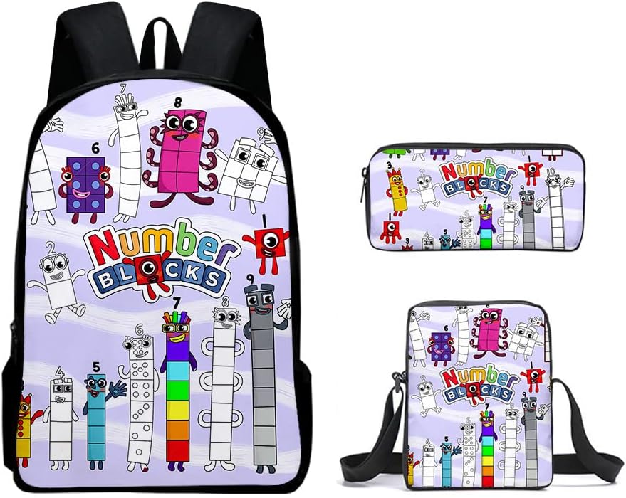 Children Backpack Daypack Schoolbag Teen Boys School Book bag with Lunch Box Pen Case 3 in 1