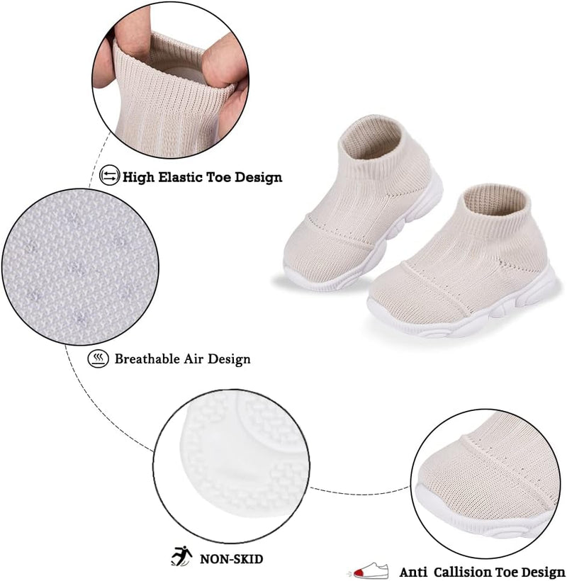 Baby Toddler Non-Skid Sock Shoes Indoor Slipper Breathable Cotton Mesh Lightweight Sole Infant Boy Girls Kids Children