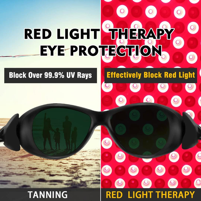 ULTREMA Red Light Therapy Glasses,300-1500nm IPL laser Safety Glasses,Tanning Goggles, Light Therapy and Laser Hair Removal Treatment Eyes Protection