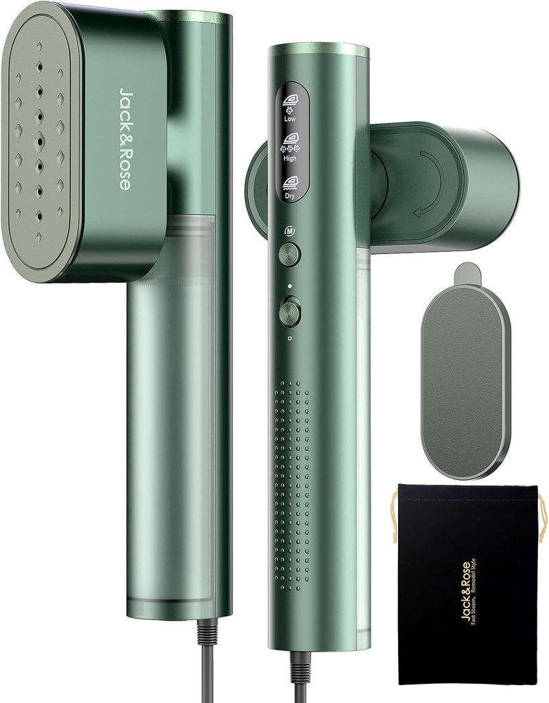 Handheld Garment Steamer with 100-220V Dual Voltage,3 Steam Levels Steam Iron with 1100W Power and 15s Fast Heat-Up for Home, Travel and Business