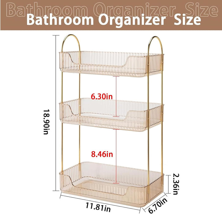 U-HOOME Bathroom Counter Organizer, Countertop Organizer and Storage,Bathroom Shelf Organizer,Cosmetics Skincare Shelf Organizer,Makeup Organizer Perfume for Dresser Vanity Tray, Spice Rack (Clean3)