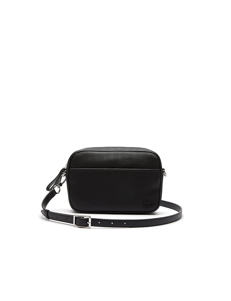 Lacoste Unisex Flat Pocket Zip Crossover Bag, Black