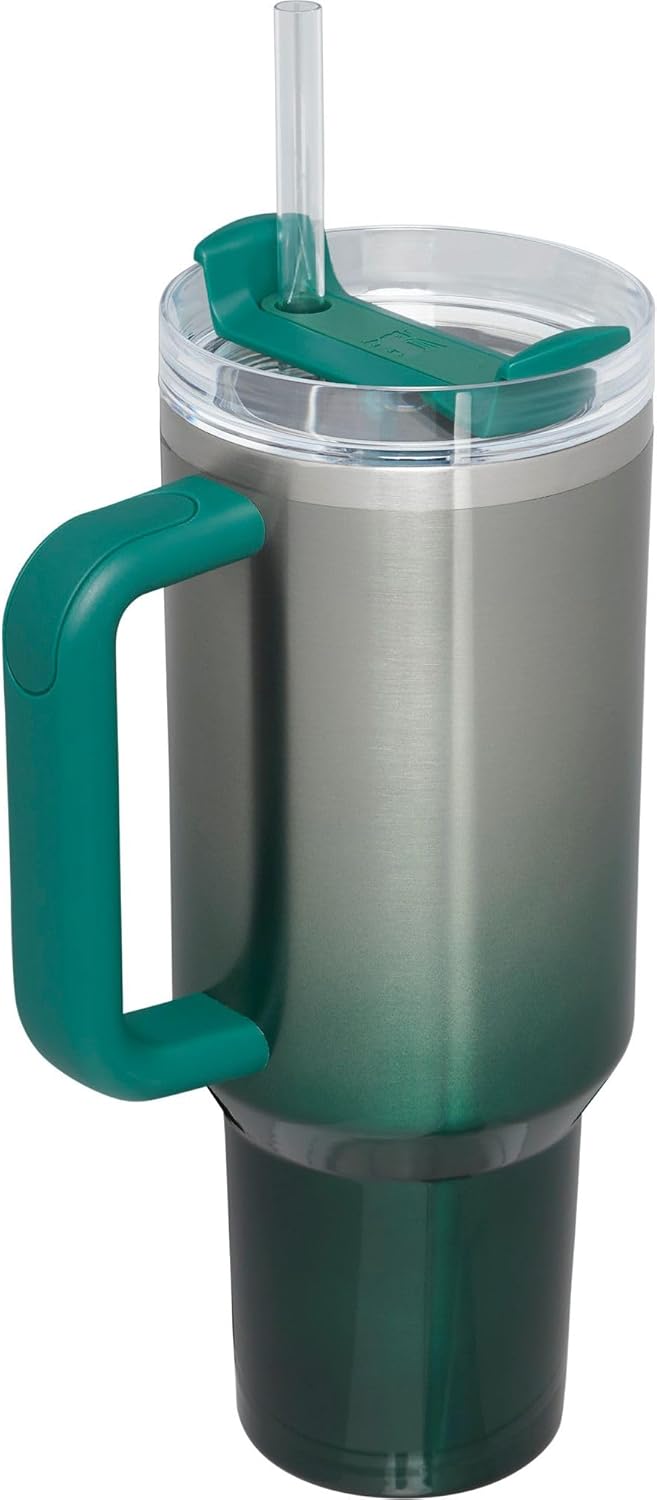 STANLEY Quencher H2.0 FlowState Stainless Steel Vacuum Insulated Tumbler with Lid and Straw for Water, Iced Tea or Coffee (PIne, 40 oz)