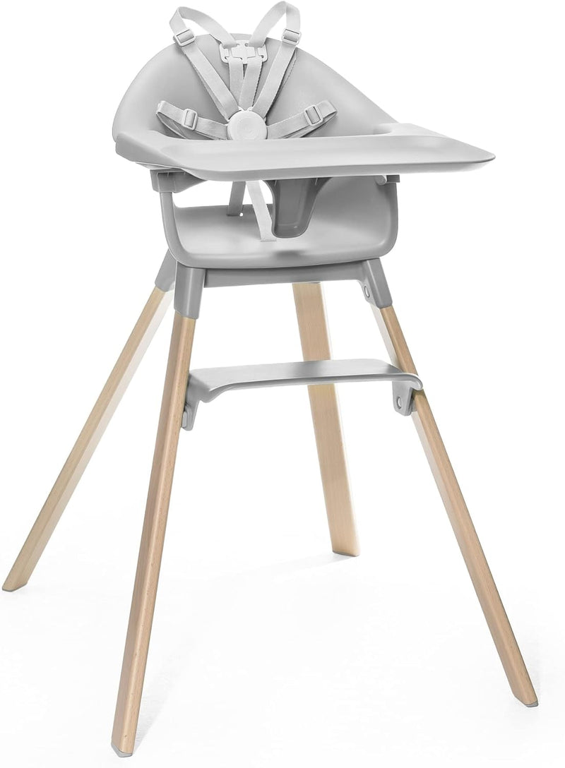 Stokke Clikk High Chair, Fjord Blue - All-in-One High Chair with Tray + Harness - Light, Durable & Travel Friendly - Ergonomic with Adjustable Features - Best for 6-36 Months or Up to 33 lbs