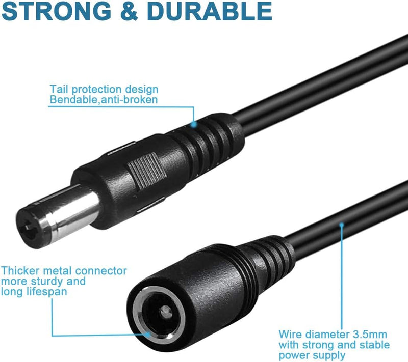 Dc Power Extension Cable,5.5mm x 2.1mm 12v Extension Cord 10FT Security Camera Cable DC Male to Female Extender Wire for CCTV IP Indoor Camera Dvr Standalone LED Strip,DC Supply Adapter