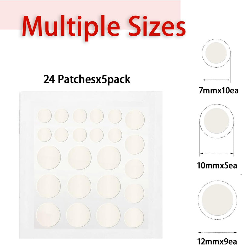BananaHome 120 Count Acne Pimple Patch, Absorbing Hydrocolloid Spot Patches, Blemish and Zits Cover,Spot Stickers for Face and Skin, Three Sizes (White, 120 Count)
