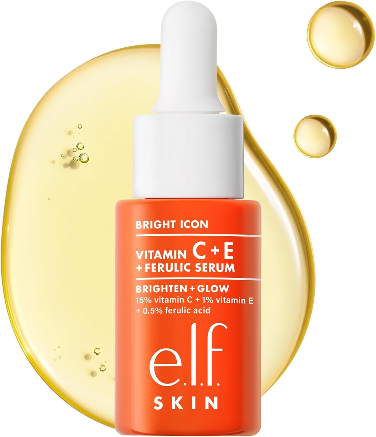 e.l.f. SKIN Bright Icon Vitamin C + E + Ferulic Serum, Brightening & Soothing Face Serum, Helps Even Skin Tone, Vegan & Cruelty-Free, 1 fl oz – image 2