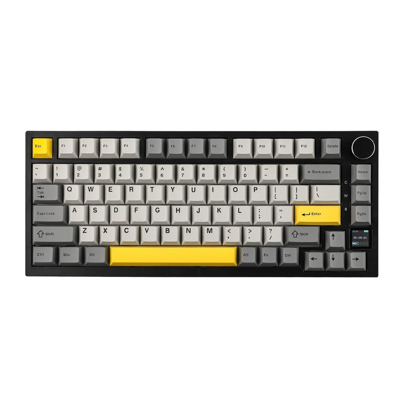 EPOMAKER Ajazz AK820 Pro 75% Gasket-mounted Mechanical Keyboard with TFT Screen, 3 Modes(Bluetooth 5.1/2.4G Wireless & Type-C Wired), Sound Dampening Foams (Grey, Ajazz Gift Switch)