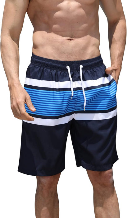 Maeau Men Swim Beach Shorts Quick Dry Swimming Trunks Drawstring Surfing Board Shorts