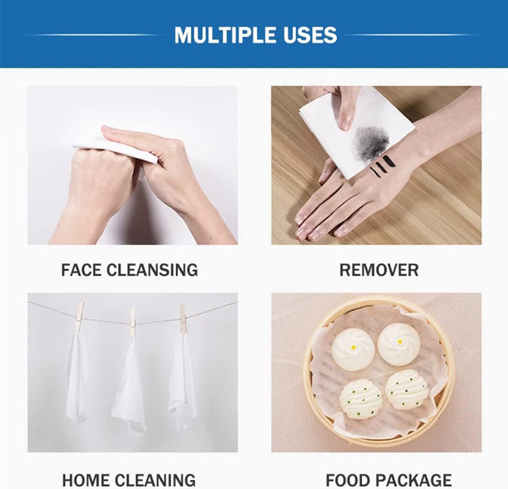 KASTWAVE Disposable Face Towel Travel Cotton Makeup Wipes Facial Cleansing, 100% Made of Cotton, Cotton Tissue Soft Towel, 100 Sheets 1Pack