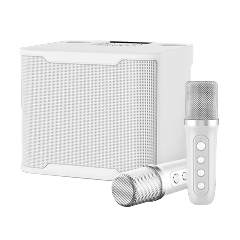 ACHAS Bluetooth Speaker with 2 Wireless Microphone Set, Wireless Karaoke Bluetooth Speaker, Portable Karaoke Machine, Portable Karaoke Mics Speaker Machine for Adults (Silver)