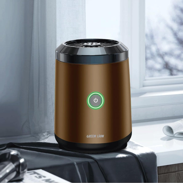 Green Lion Smart Bakhour Rechargeable Electric Car Incense Burner, USB-C Portable Mini Burner, Aluminum Alloy Design, Strong Power for Fast Burning, Long-Lasting Fragrance - Green