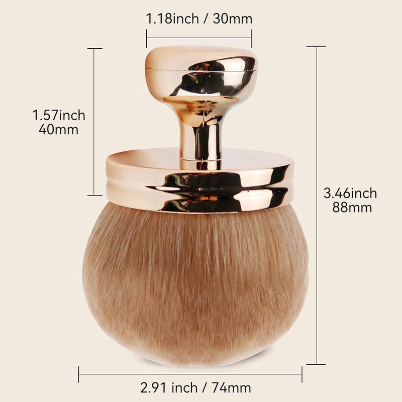 Yikusu Extra Large Body Makeup Brush for Self Tanner, 3 Inch Width Self Tanning Kabuki Brush, Powder, Foundation, Blusher, Bronzer, Oval Face Leg Makeup Brush with Drawstring Bag&box - Rose gold