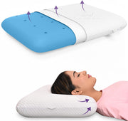 MY ARMOR Ventilated Cool Gel Memory Foam Pillows for Sleeping, Orthopedic Pillows for Neck Pain Relief (White Cover, Cool Gel Thin (pack of 1)) - Cool-Gel Pillow with Cover Standard (Pack of 1)