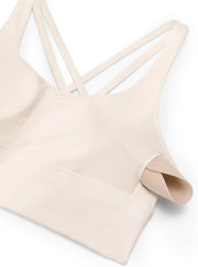 CRZ YOGA Womens Strappy Longline Sports Bra - Medium Impact Criss Cross Yoga Padded Bras Workout Crop Top