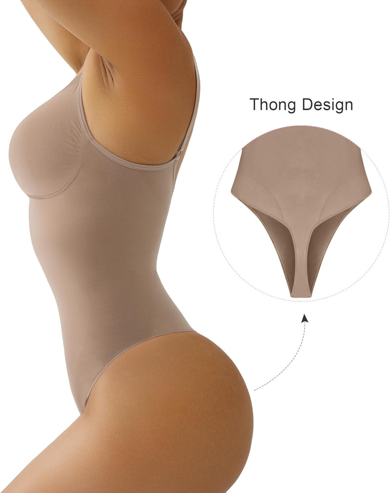 SHAPERX Bodysuit for Women Tummy Control Shapewear Seamless Sculpting Thong Body Shaper Tank Top