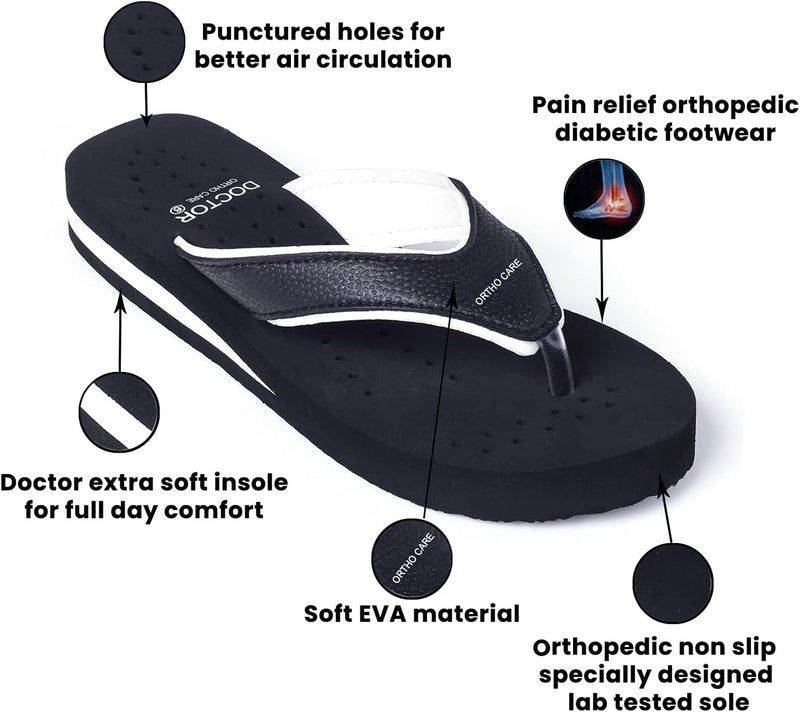 DOCTOR EXTRA SOFT Ortho Care Diabetic Orthopaedic Pregnancy Super Comfort Dr Flipflops and House Slippers For Women's and Girl's D-18