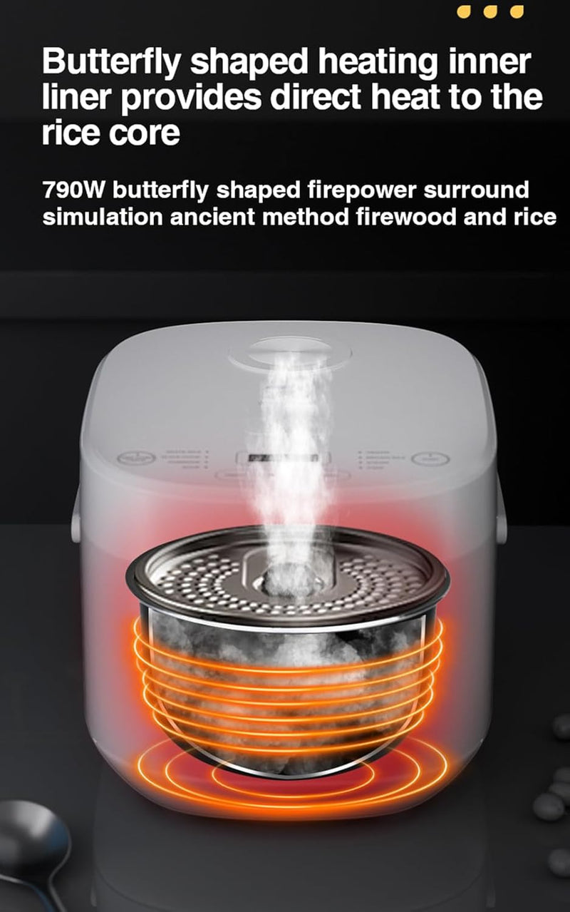 ZOLELE Smart Rice Cooker 5L ZB600 Smart Rice Cooker for Rice, Porridge, Soup, Stew, and More. With 16 Preset Cooking Functions, 24-Hour Timer, Keep Warm Function, and Non-Stick Inner Pot - White
