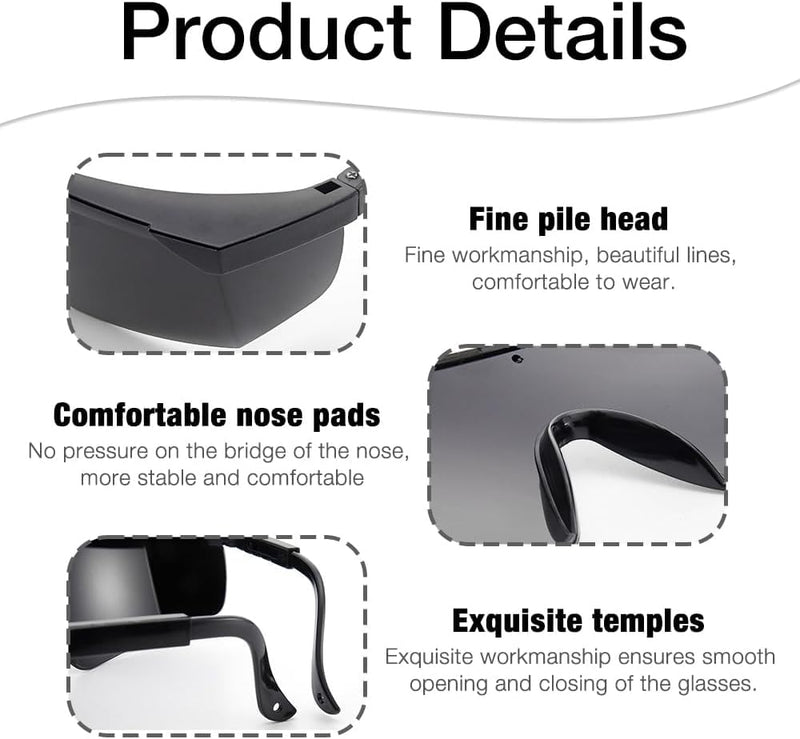 AZONEE Pack of 2 Laser Safety Glasses IPL 190 nm-2000 nm Laser Eye Protection Glasses for Hair Removal Treatment, UV Protective Glasses, Splash-proof Goggles, Dust and Sand Proof with Protective Box