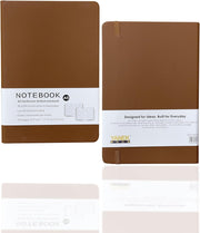Yanek A5 Lined Notebook - Hardcover, 160 Pages, Writing Pad for Notes, Journals, Sketches, School, Office, and Personal Use - Durable, Portable, Pack of 1 (Black) - Brown