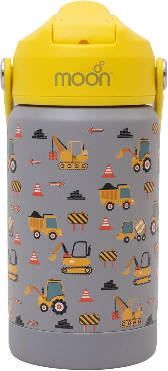 Kids Insulated Water Bottle -BPA-Free, Leak-Proof Sipper Lid, Stainless Steel, Eco-Friendly, Keeps Drinks Cold or Hot for Hours,Ideal for School, Toddlers & Kids - Blue - Grey