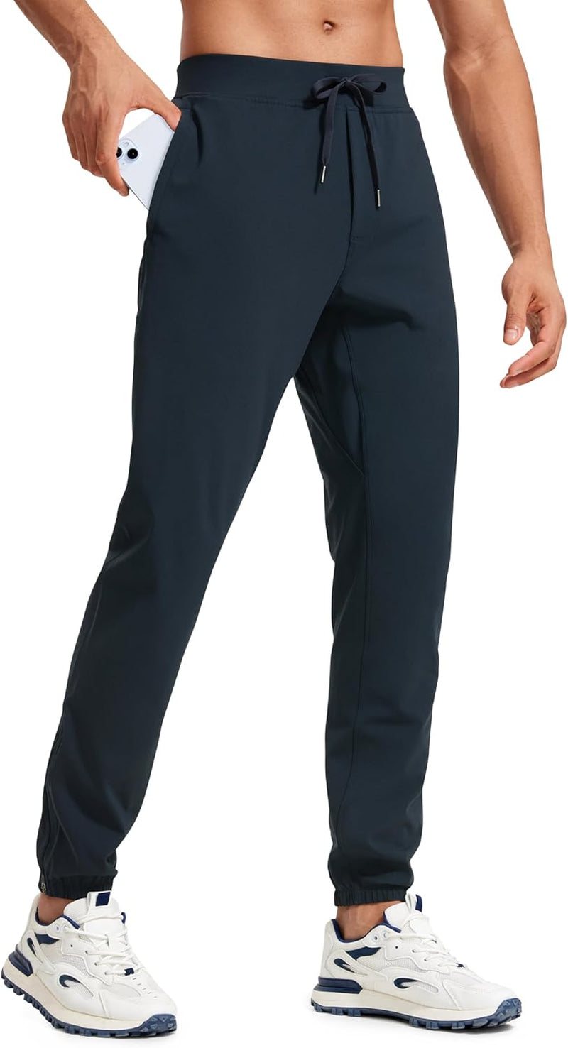CRZ YOGA Men's Lightweight Jogger Pants - 30'' Elastic Stretchy Pants with Side Pockets