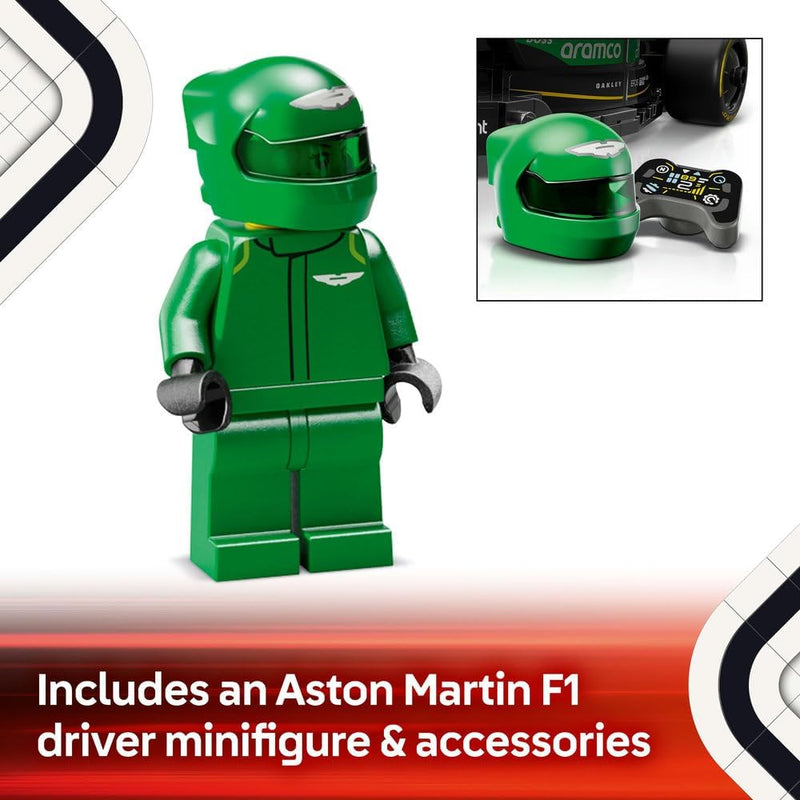 Speed Champions Aston Martin Aramco F1 AMR24 Race Car Toy with a Collectible Formula 1 Driver Minifigure - Model Kits for 10+ Year Old Boys & Girls or Adult Motorsport Fans 77245