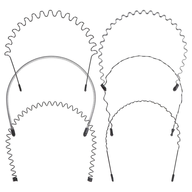 Lurrose 6Pcs Unisex Wavy Headband Metal Hair Hoop Ordinary Headwear Accessories for Women and Men