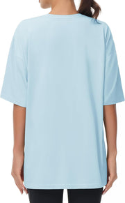 THE GYM PEOPLE Women's Casual Oversized T-Shirts Summer Crewneck Short Sleeve Workout Basic Tee Tops