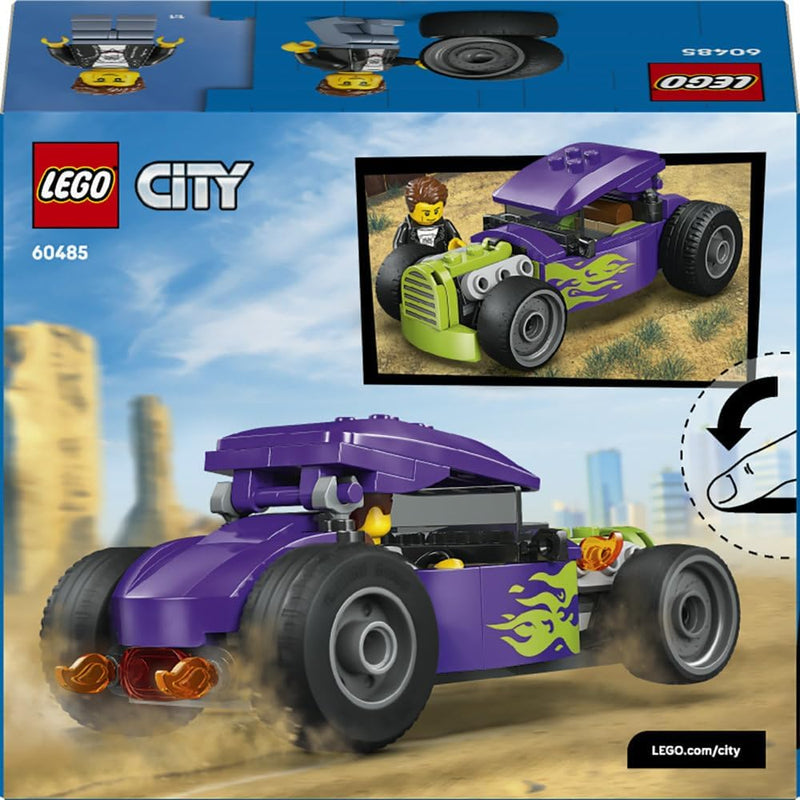 City Hot Rod 60485 Race Car Toy, Driver Minifigure & Folding Roof, Fine Motor Skills Set, Gift for 5+ Year Old Boys & Girls, 81 Pieces