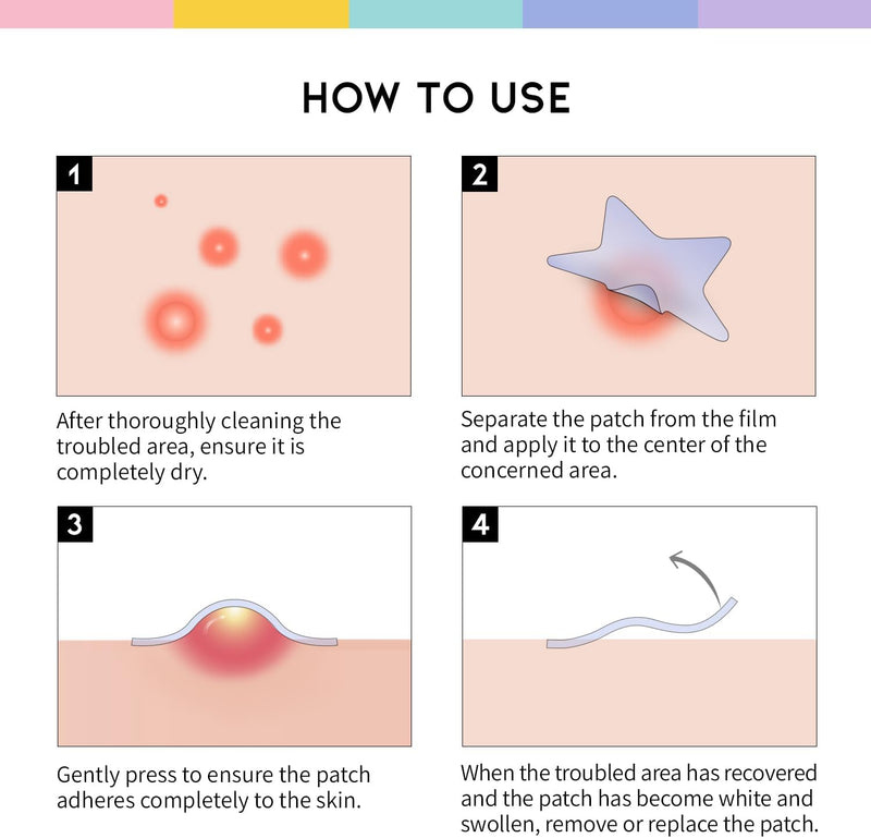 OOTD Star-shaped Hydrocolloid Acne/Pimple patch with 5 Pastel Color/Niacinamide & Ceramide Formula: Hydrocolloid Pimple Patches, Ideal for Blemish Spots (80 Count)