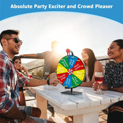 12 Inch Prize Wheel Spinning Game - Carnival Spinner Wheel for Prizes, Fortune Wheel Spinner with Stand, Ruleta de Premios with Dry Erase Marker and Eraser, 10 Options