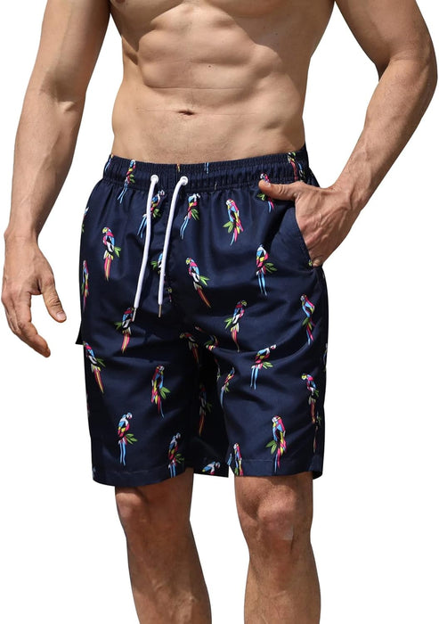 Maeau Men Swim Beach Shorts Quick Dry Swimming Trunks Drawstring Surfing Board Shorts