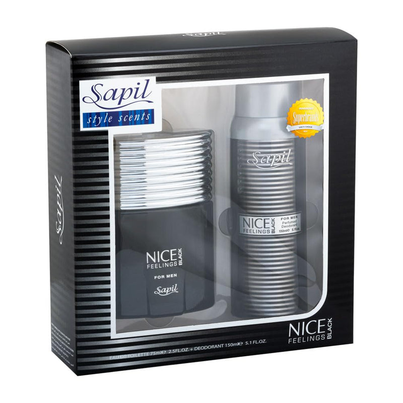 Sapil Nice Feelings Black EDT 75ml And 150ml Deo Giftset