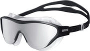 Arena The One Mask Swim Goggles for Men and Women, Silver/Black, Mirror Lens - One Size Silver, Black