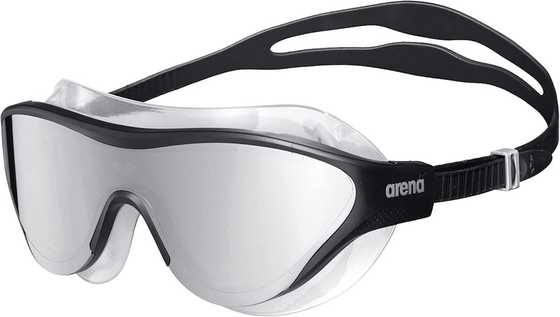 Arena The One Mask Swim Goggles for Men and Women, Silver/Black, Mirror Lens - One Size Silver, Black